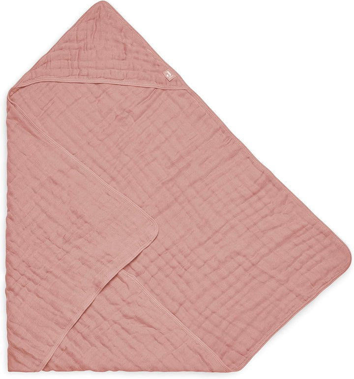 Jollein Kapuzenhandtuch Wrinkled 75x75 cm - Rosewood Pink, Pink