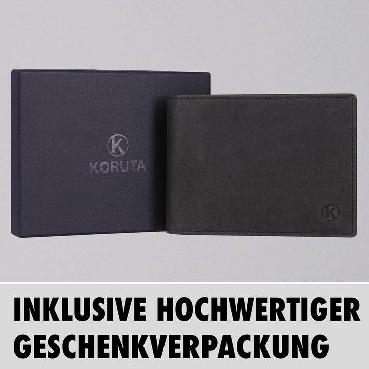 Geldbörse Herren Leder Braun mit RFID Schutz I Echtleder Portemonnaie Gross I 13 Fächer I Geldbeutel