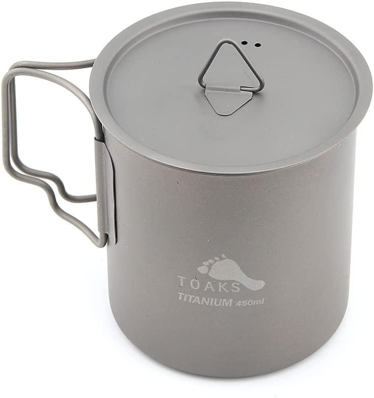 TOAKS Titan Camping Topf Becher Schale (375ml, 450ml, 550ml, 650ml, 750ml, 800ml, 900ml) (450ml with