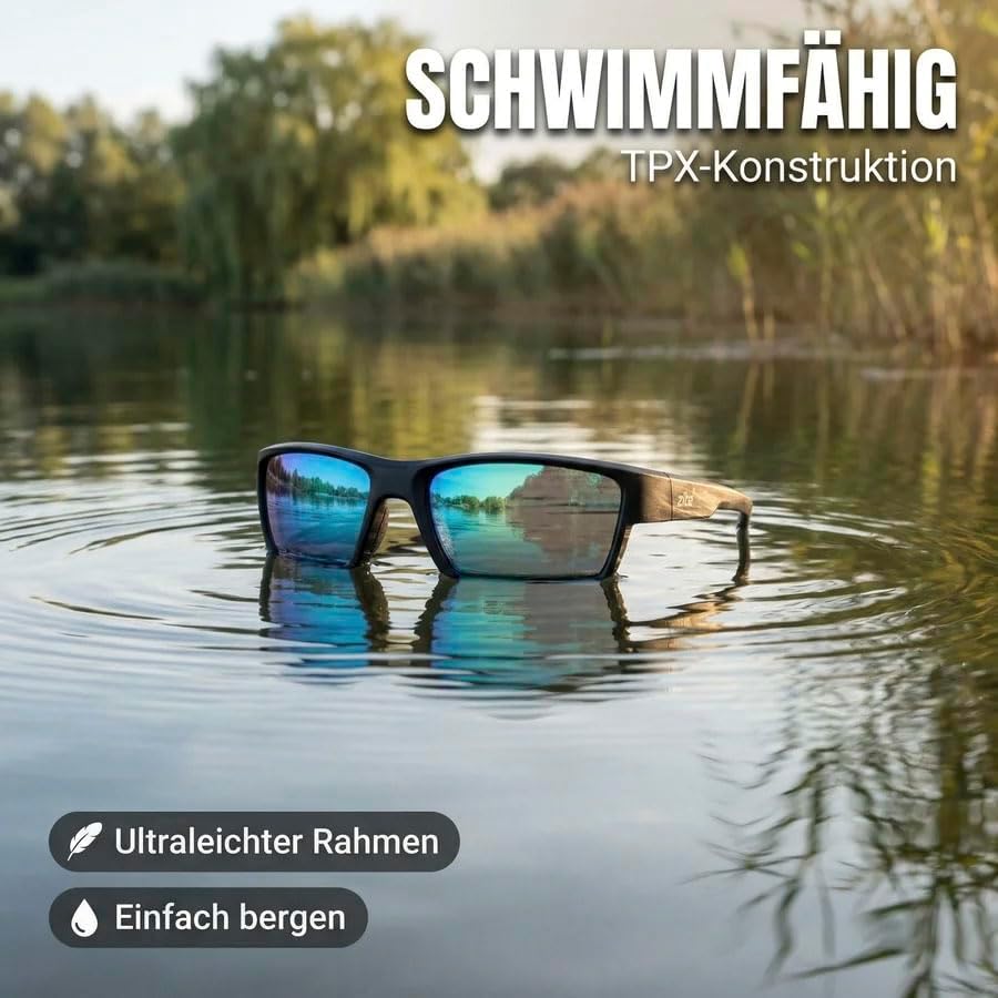 Zite Fishing Polarisationsbrille | Orus | Polbrille Angeln verspiegelt, UV400 & Schwimmfähig | Ultra
