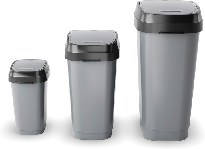 KIS Abfallbehälter, Kunststoff, grau/anthrazit, 25 Liter Grau/Anthrazit 25 Liter, Grau/Anthrazit 25