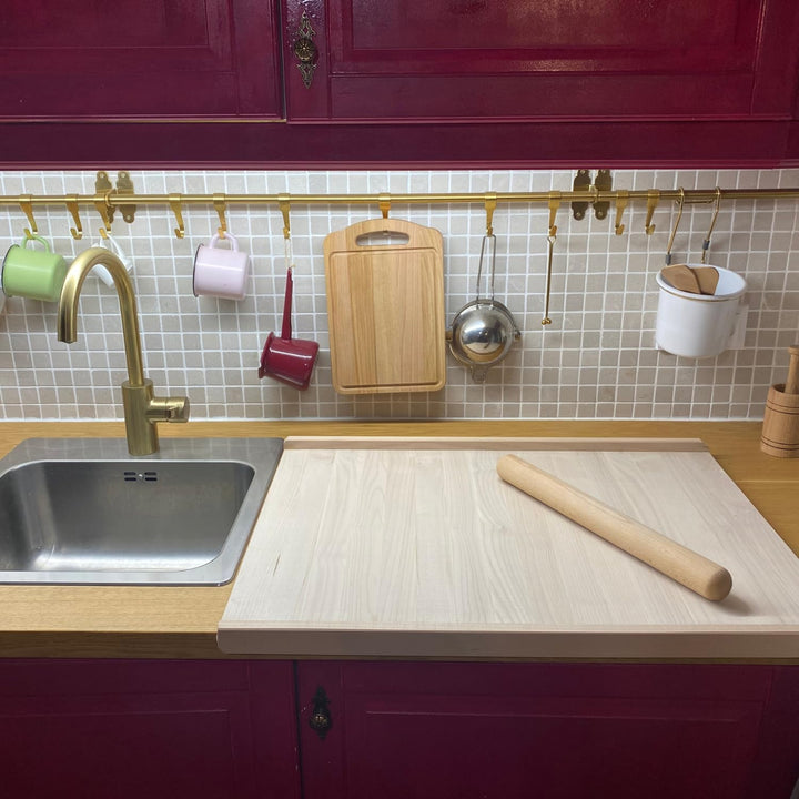 CULIMI Holzbackbrett - Teigbrett Nudelbrett 60x40 cm Brotbretter Holz Küchenutensilien - Holzbrett z