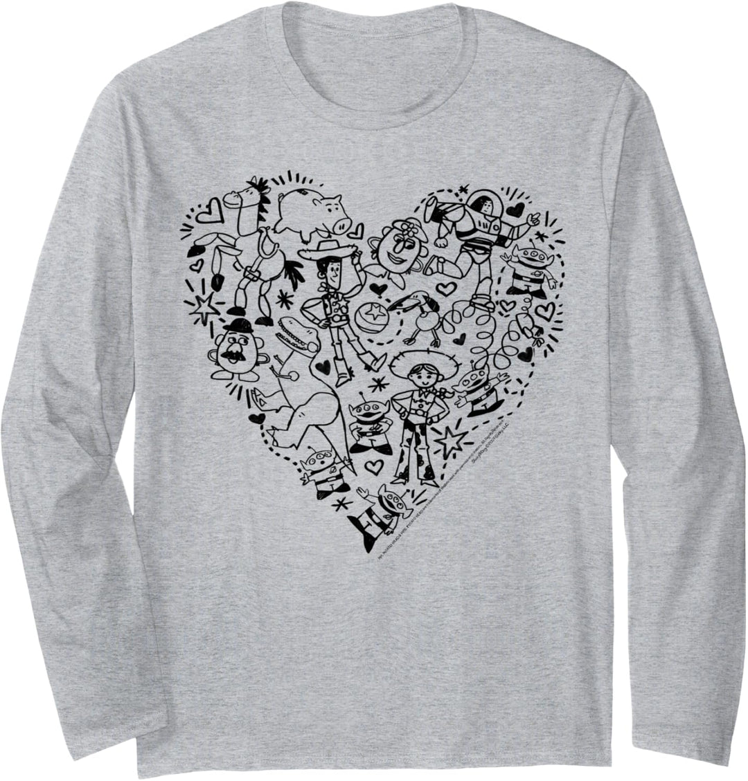 Disney Pixar Toy Story Characters Heart Fill Langarmshirt