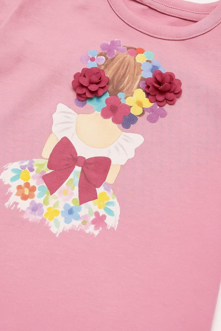 Mayoral Baby-T-Shirt, T-Shirt für Mädchen und Jungen, 6-24 Monate, Kurzarm, Rosa und Gelb, Baumwolle