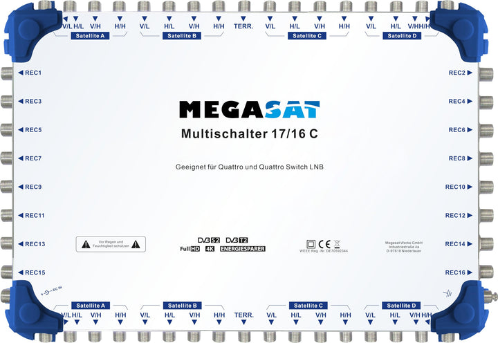 MegaSat 0600194 Multischalter 17/16 C Silber