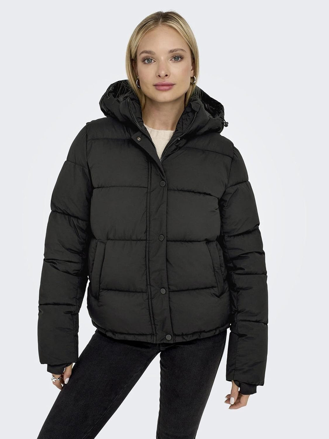 ONLY female Daunenjacke Stehkragen Steppjacke L Schwarz, L Schwarz