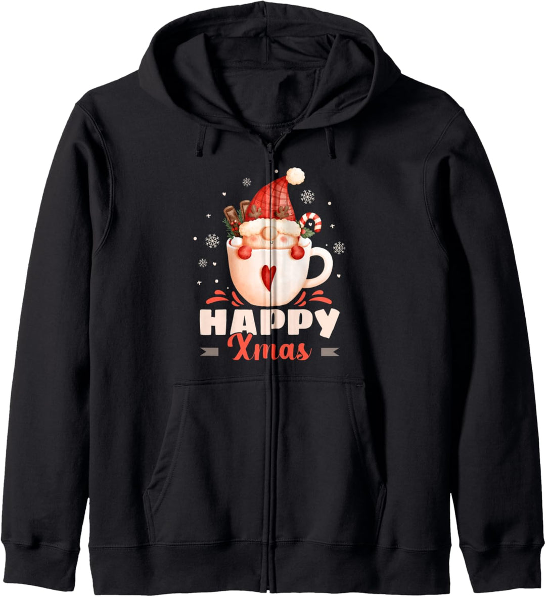 Weihnachts-Wichtel in einer Tasse, Happy Xmas, Gnom Kapuzenjacke