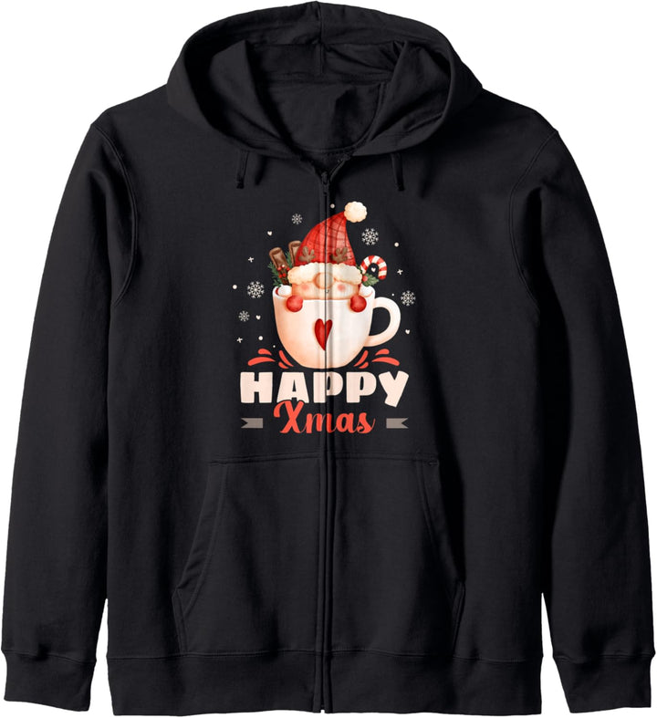 Weihnachts-Wichtel in einer Tasse, Happy Xmas, Gnom Kapuzenjacke