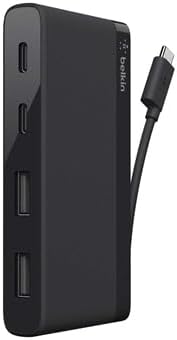 Belkin USB-C 4-Port Mini Hub (mit integriertem USB-C Kabel, USB-C Hub für MacBook Pro, Chromebook Pi