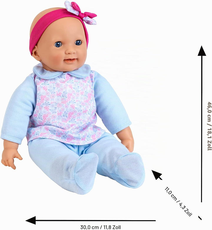 Theo Klein 1717 Baby Coralie interaktive Baby-Puppe | Mit 30 lebensechten Funktionen, Fläschchen und