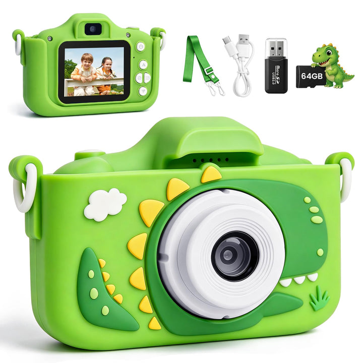 Kinderkamera Selfie DigitalKamera mit 64GB Karte, 48PM | 1080P HD Kinder Kamera &amp; 2,0-Zoll-Bildschir
