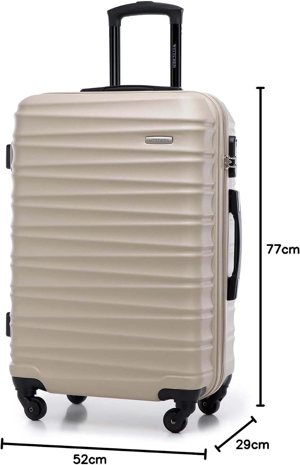 WITTCHEN Reisekoffer 4er Koffer-Set Rollkoffer Trolley Handgepäck Hartschale aus ABS mit 4 Spinner-R