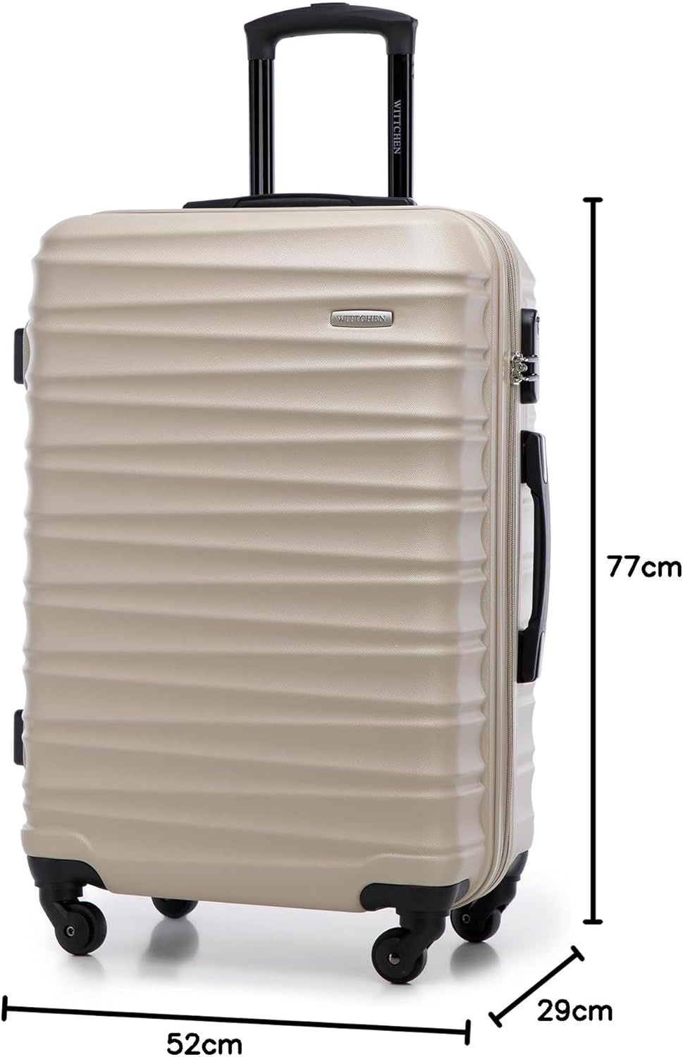 WITTCHEN Reisekoffer 4er Koffer-Set Rollkoffer Trolley Handgepäck Hartschale aus ABS mit 4 Spinner-R