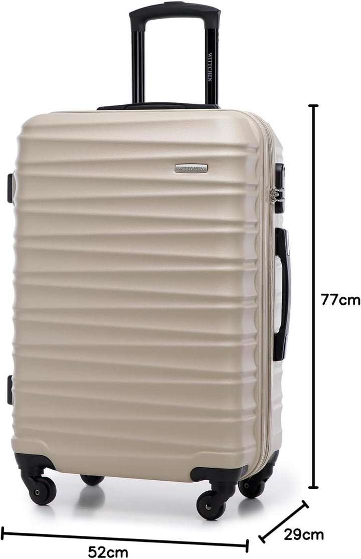 WITTCHEN Reisekoffer 4er Koffer-Set Rollkoffer Trolley Handgepäck Hartschale aus ABS mit 4 Spinner-R