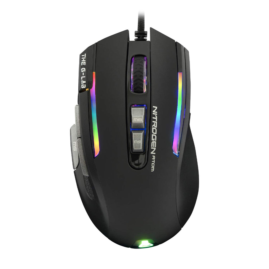 THE G-LAB Kult Nitrogen Atom Hochpräzise kabelgebundene Gaming-Maus - Optischer 4800 DPI Sensor, RGB