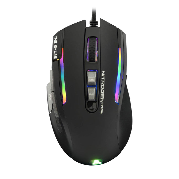 THE G-LAB Kult Nitrogen Atom Hochpräzise kabelgebundene Gaming-Maus - Optischer 4800 DPI Sensor, RGB