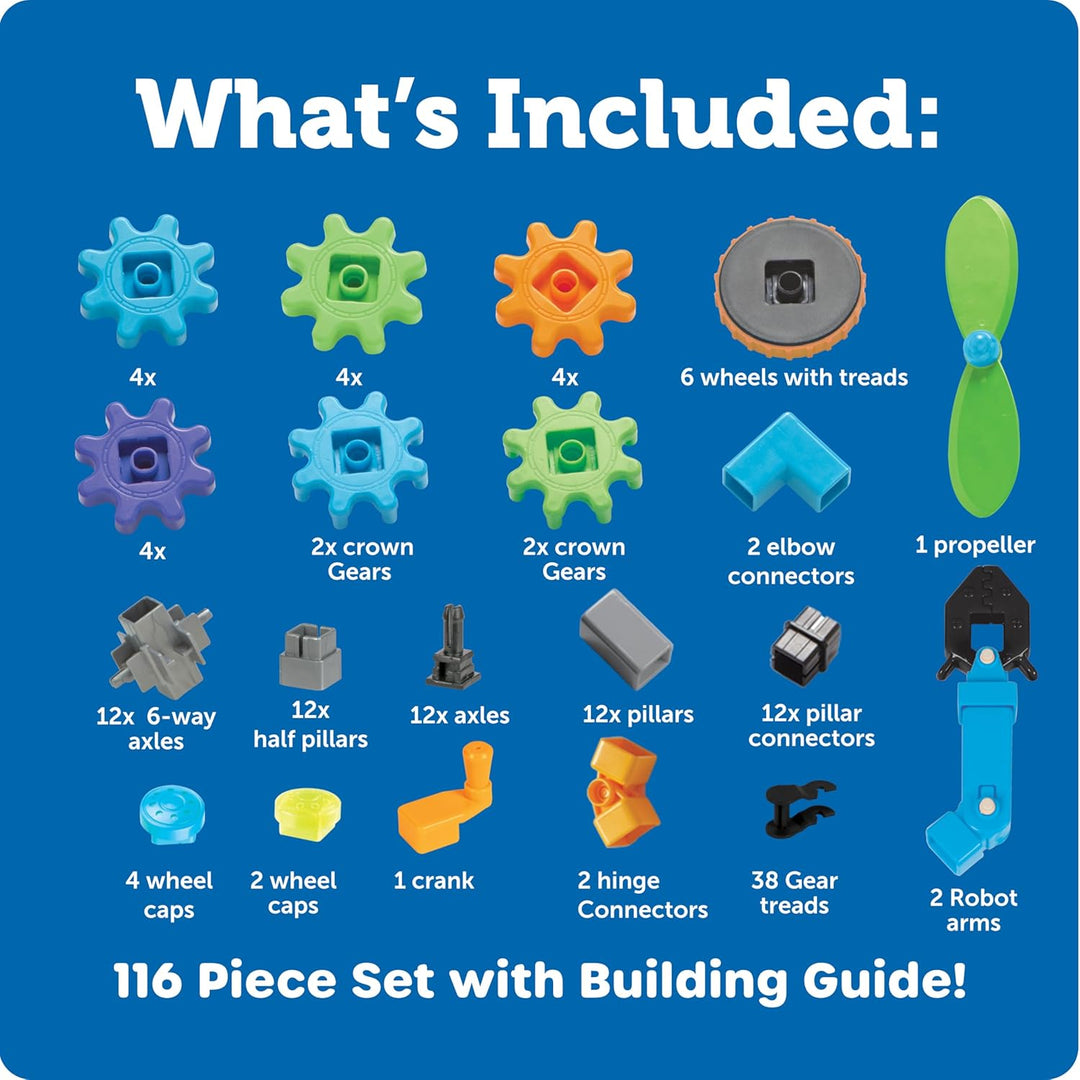 Learning Resources Gears! Gears! Gears! Roboter in Aktion, MINT, Zahnradspiel, Roboter-Zahnräder, Ab