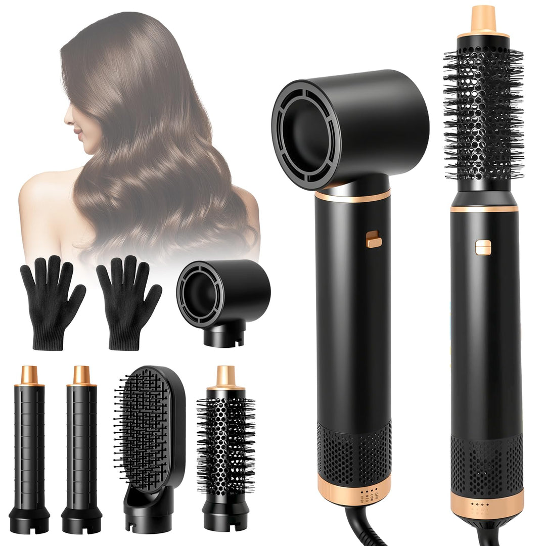 RUIZHI 5 in 1 Airstyler Rundbürstenföhn Haartrockner, 110000 U/Min 3 Temperaturregelung Multifunktio