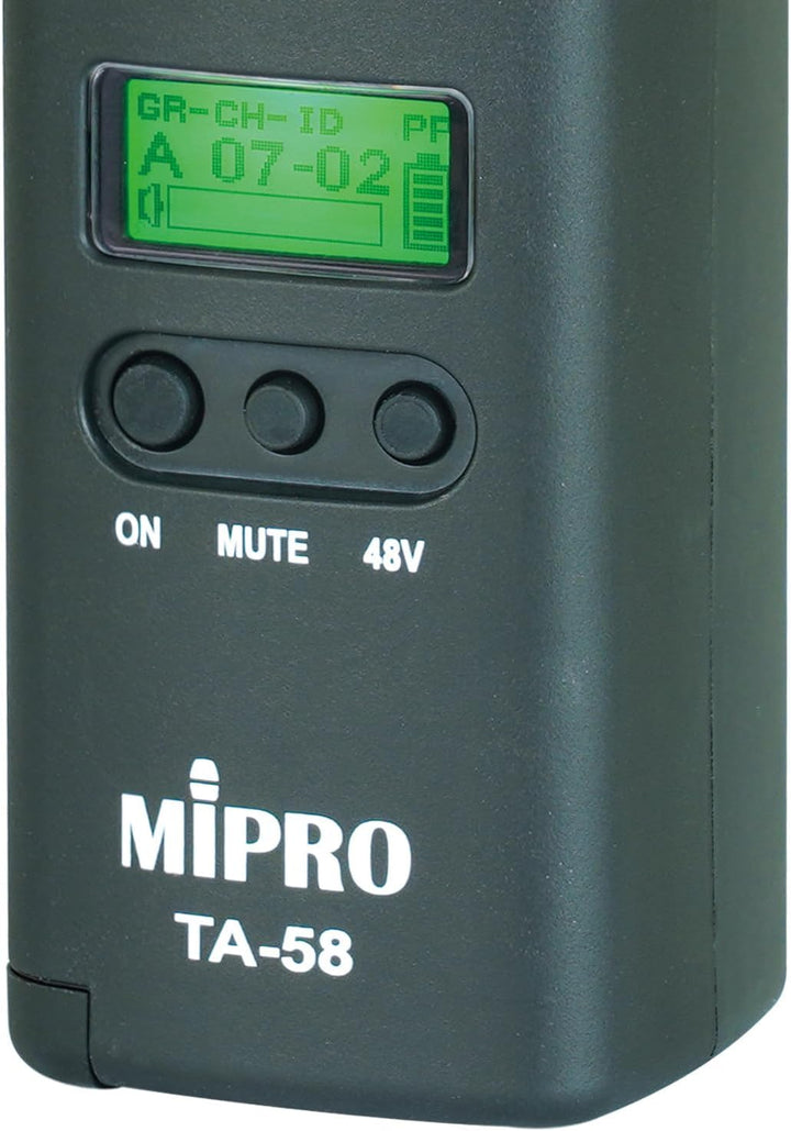 MIPRO TA-58 Digitaler Drahtloser Anstecksender für Mikrofone 5,8 GHz