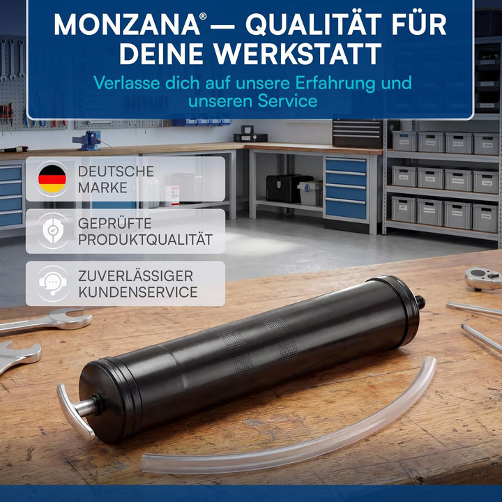 MONZANA® Ölabsaugpumpe 500 ml Volumen 300mm Schlauchlänge stabiles Metall T-Griff Ölpumpe Ölumfüllpu