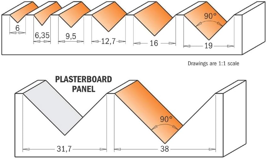 CMT Orange Tools 915.380.11 – Erdbeere für Speichersteckplätze in V (90) HW S 8 D 38 x 19 x 63.5 DX