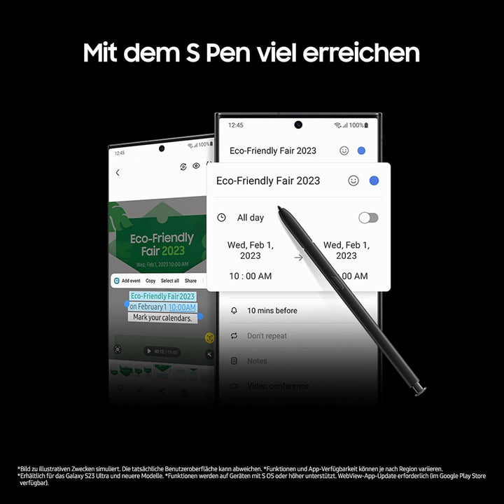 Samsung Galaxy S23 Ultra Enterprise Edition, inklusive Stift, 6,8 Zoll Android Smartphone, 256 GB, 5