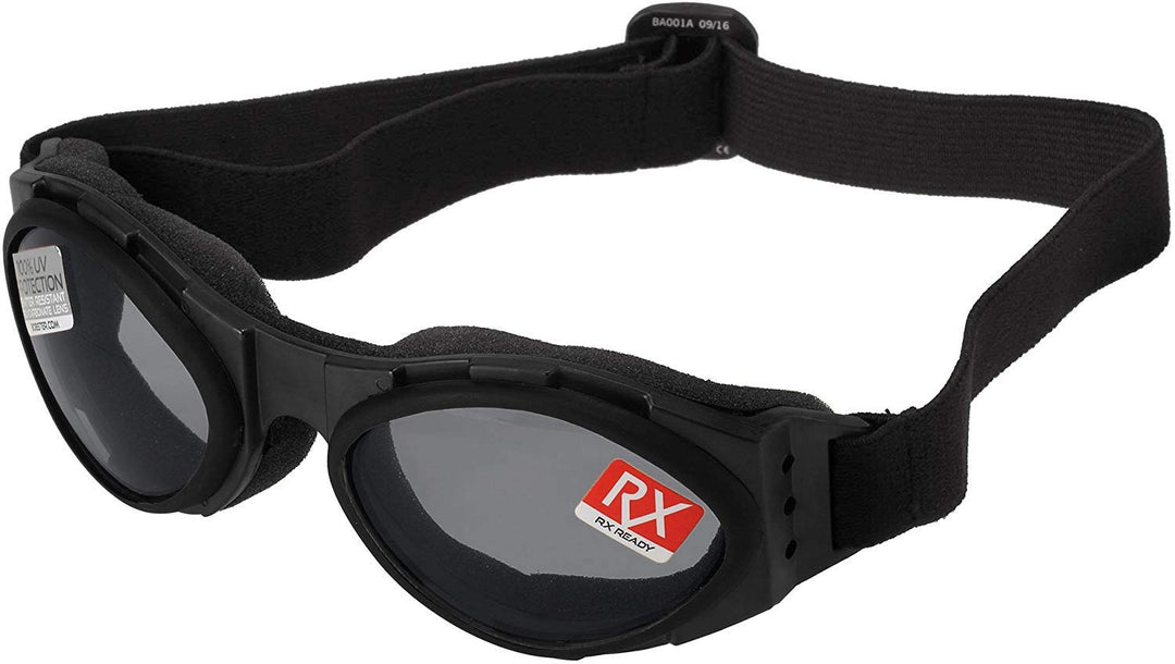 Bobster-Weitwinkel-Brillen, Schwarz Rahmen/Bernstein Objektiv, One Size Black Frame/Smoked Reflectiv