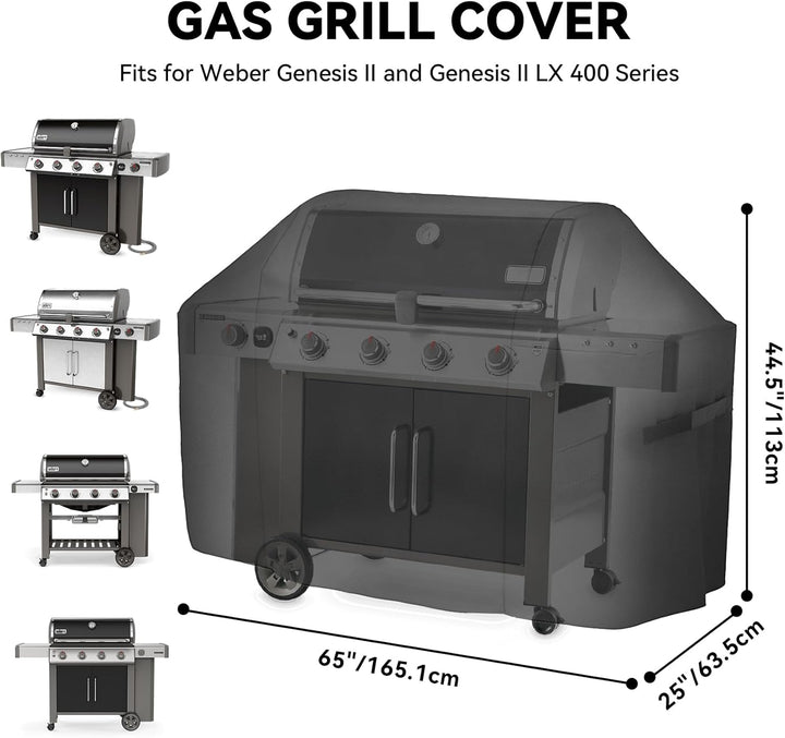 Onlyfire Grillabdeckung Abdeckhaube (für Weber Genesis II & II LX 400), Decken, atmungsaktiv, UV-bes