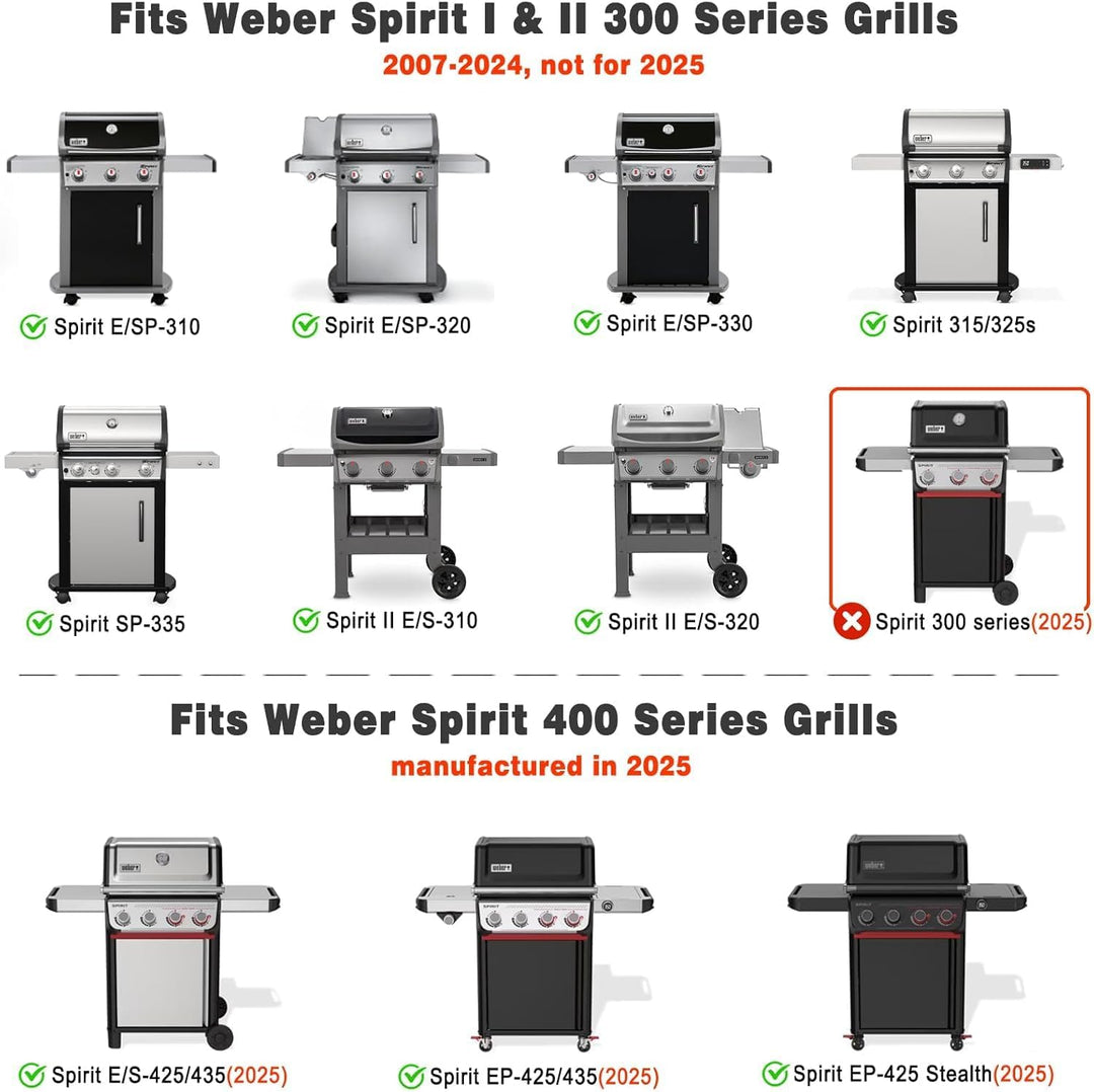 Onlyfire 44 X 30 CM Edelstahl Grillrost für Weber Spirit E310 E320 S310 S320, BBQ Grill Ersatz Eckig