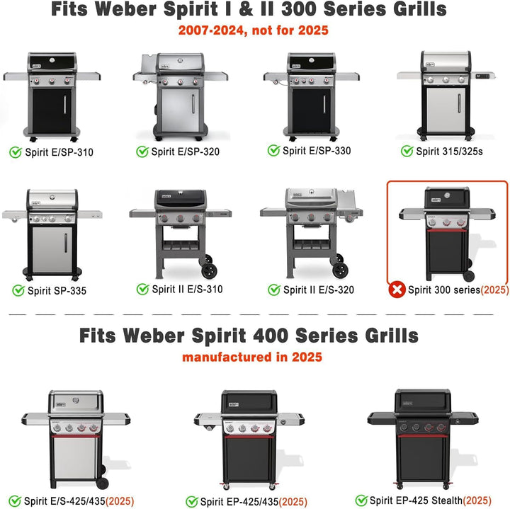 Onlyfire 44 X 30 CM Edelstahl Grillrost für Weber Spirit E310 E320 S310 S320, BBQ Grill Ersatz Eckig