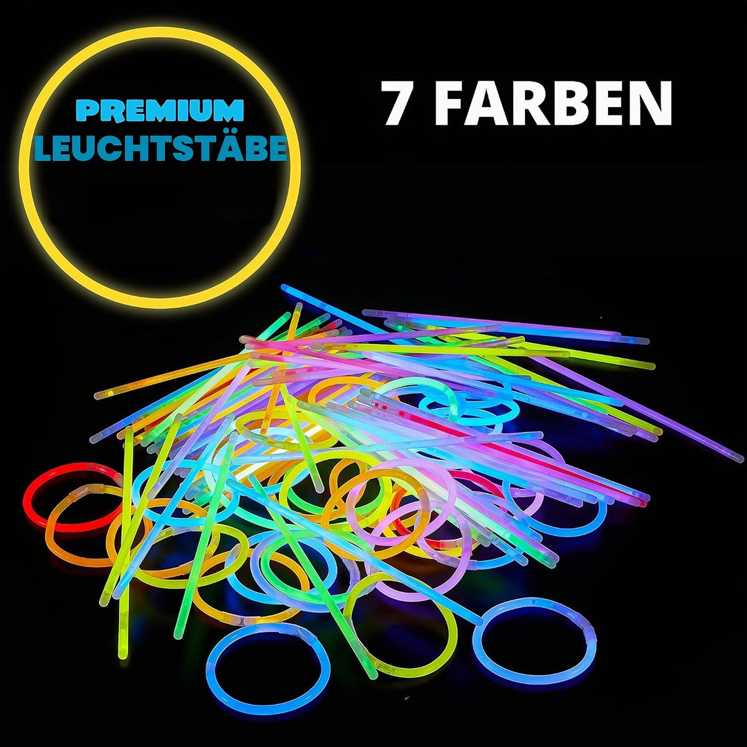 JOYIN 200pcs 20.3 cm Knicklichter party set, Neon Leuchtstäbe Party Deko, Leuchtstäbe Kinder , Party