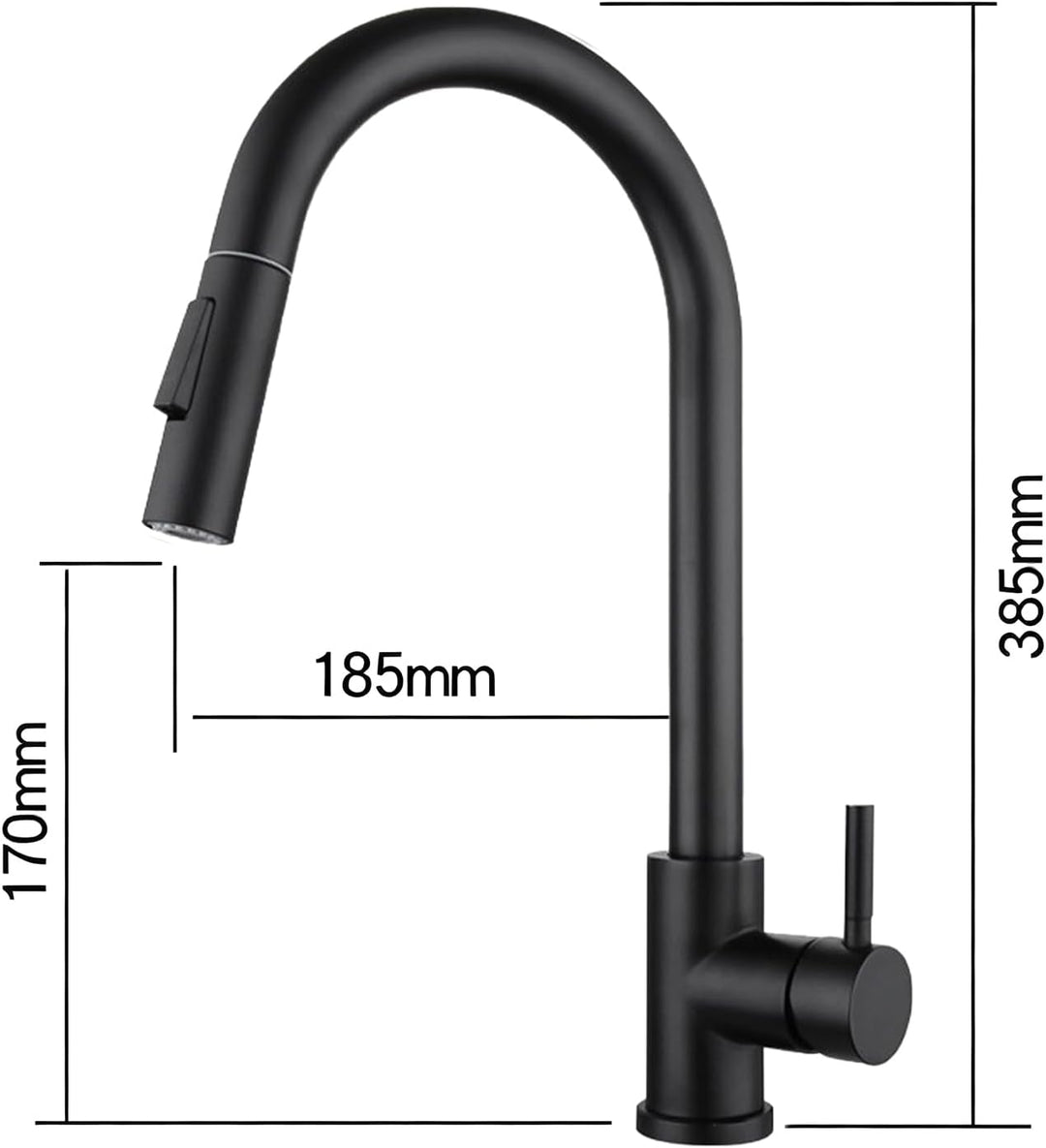 Wasserhahn Küche, Hochdruck Küchenarmatur mit Herausziehbarer Brause Ausziehbar Armatur, Mischbatter