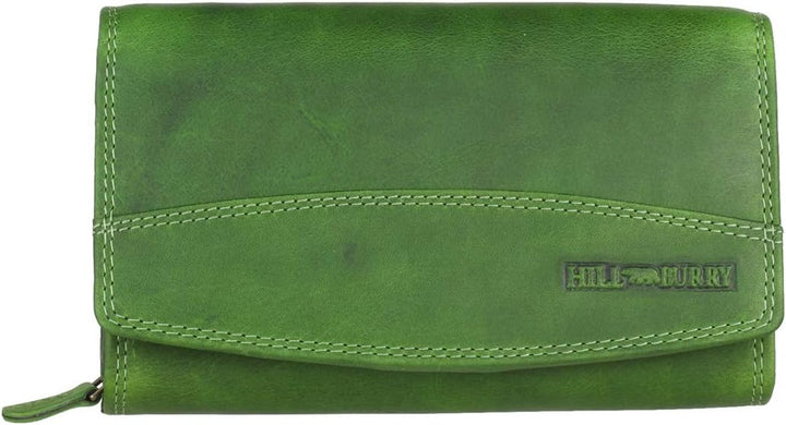 Hill Burry Geldbörse Damen Unisex Herren Portemonnaie echt naturgegerbt Leder | viel Stauraum | Sche