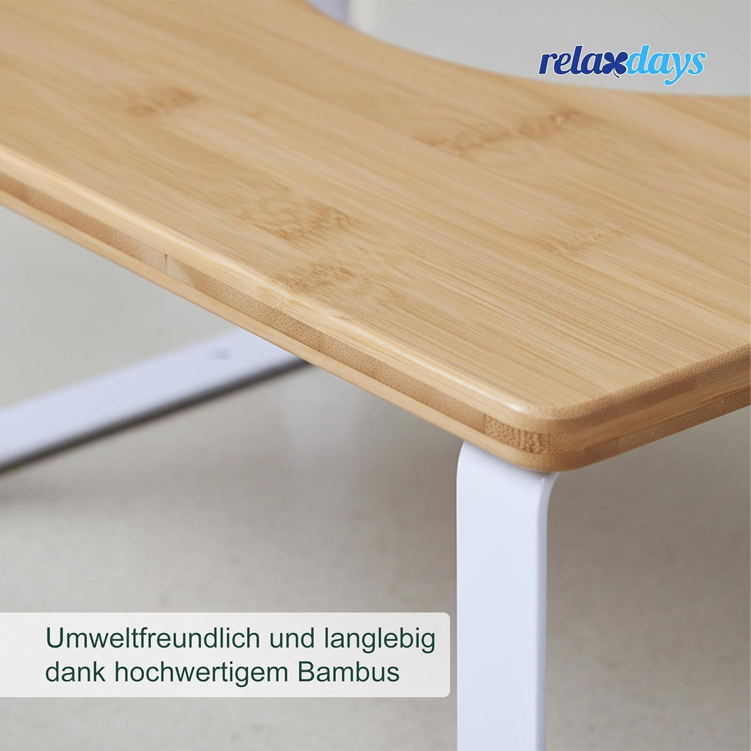 Relaxdays Toilettenhocker, Stuhlgang Unterstützung, WC Hocker Erwachsene, Bambus, HxBxT: 18 x 44,5 x