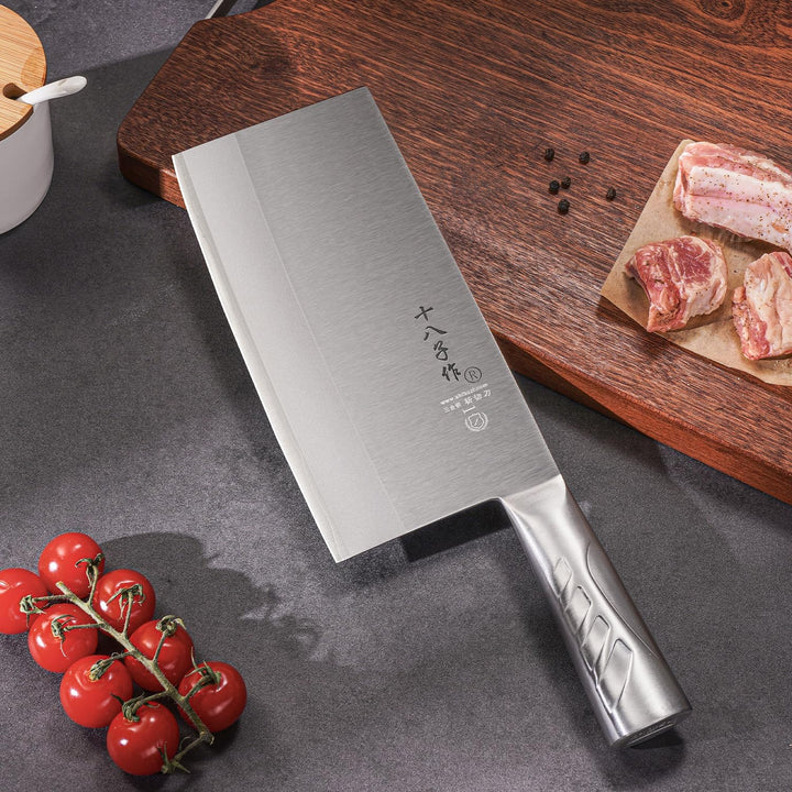 SHI BA ZI ZUO Küchenmesser 8 Zoll Vielseitiges Metzgerbeil Hackmesser zum Schneiden von Fleisch und