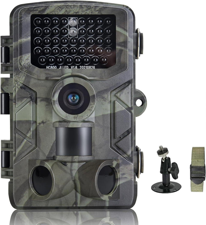 Wildkamera 4K 50MP, Wildtierkamera mit Nachtsicht Bewegungsmelder Weitwinkel 120°, 850nm IR LEDs Nac