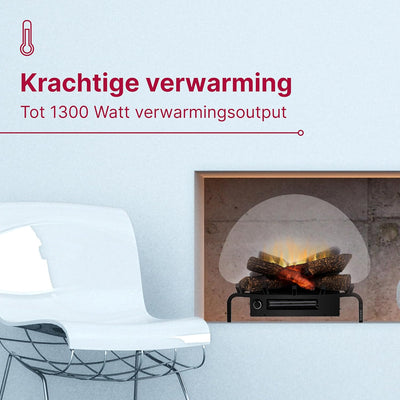 DIMPLEX - Revillusion Logset 20" - Freistehender Elektrokamin - Schwarz - Heizfunktion, LED-Holz Set