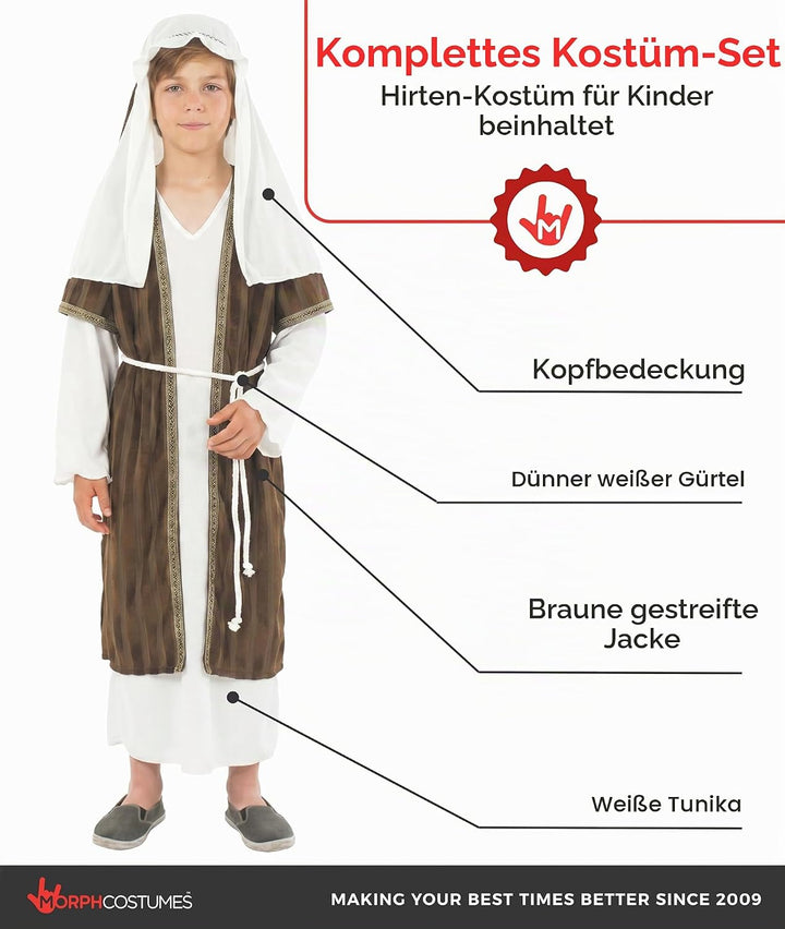 Fun Shack Hirten Kostüm Kinder, Hirte Kostüm Kinder, Kostüm Hirte Kinder, Hirtenkostüm Kinder, Hirte