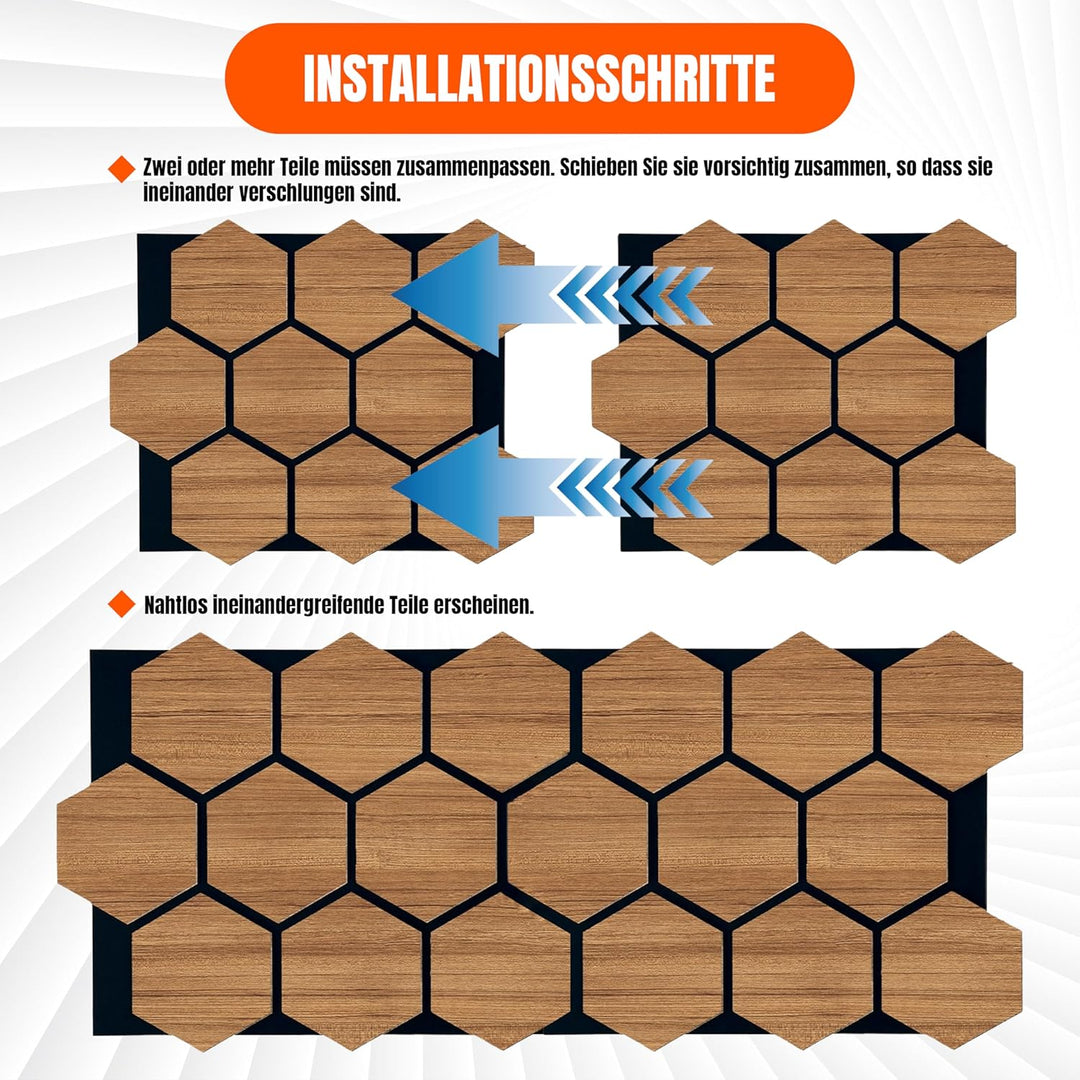 Akustikpaneele Holz | 80cm x 65cm | echtes Holz | Effektive Schalldämmung für Büro | Wandpaneele für