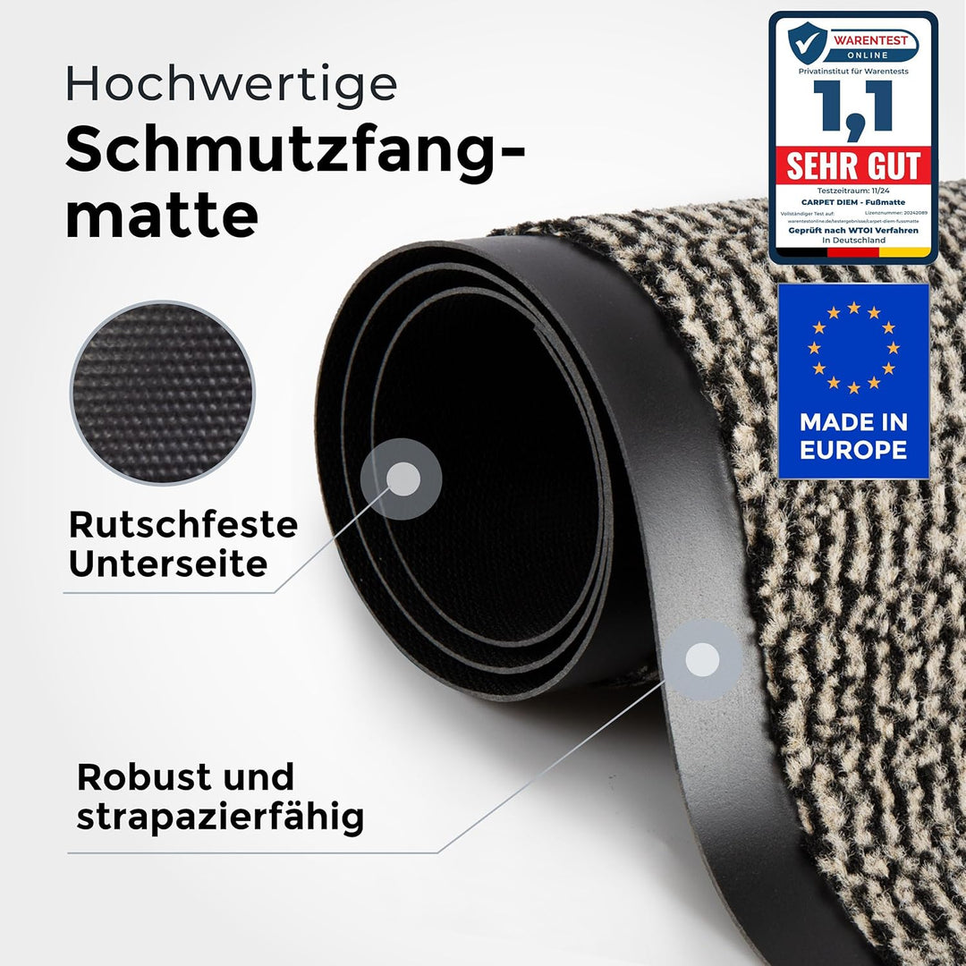 Carpet Diem Fussmatte, einfach sauber | Schmutzfangmatte Eingangsbereich - Fussmatte Innen & Aussen,