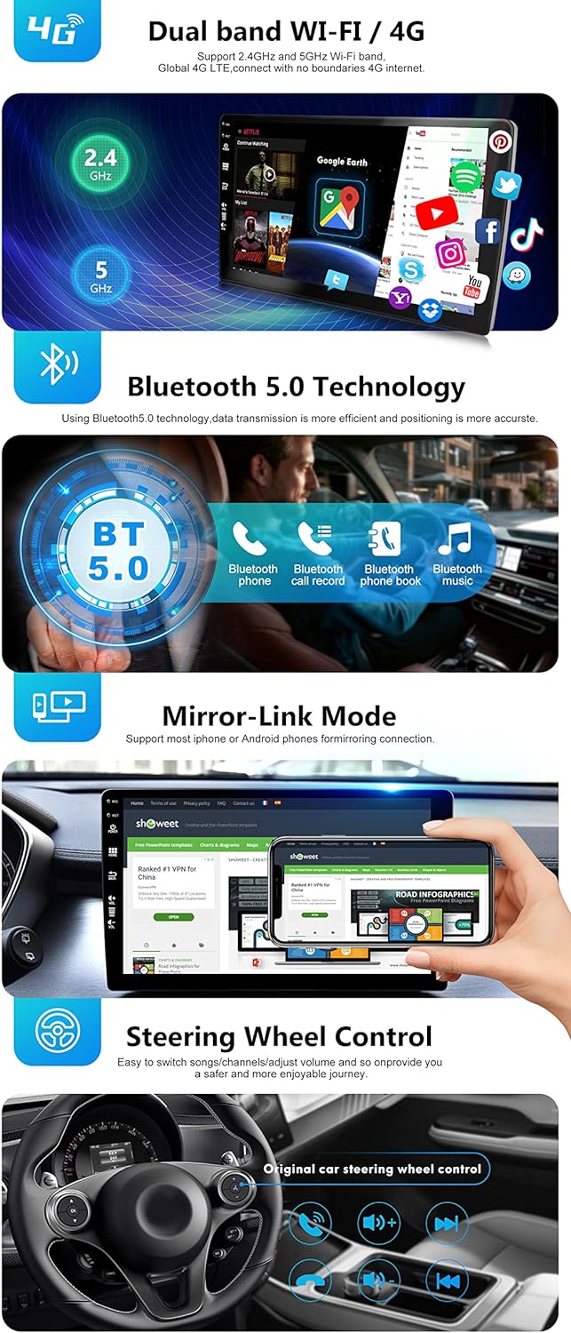 SXAUTO Android 12 IPS Autoradio Passt für Suzuki Grand Vitara (2005-2015) - Eingebaut Carplay/Androi