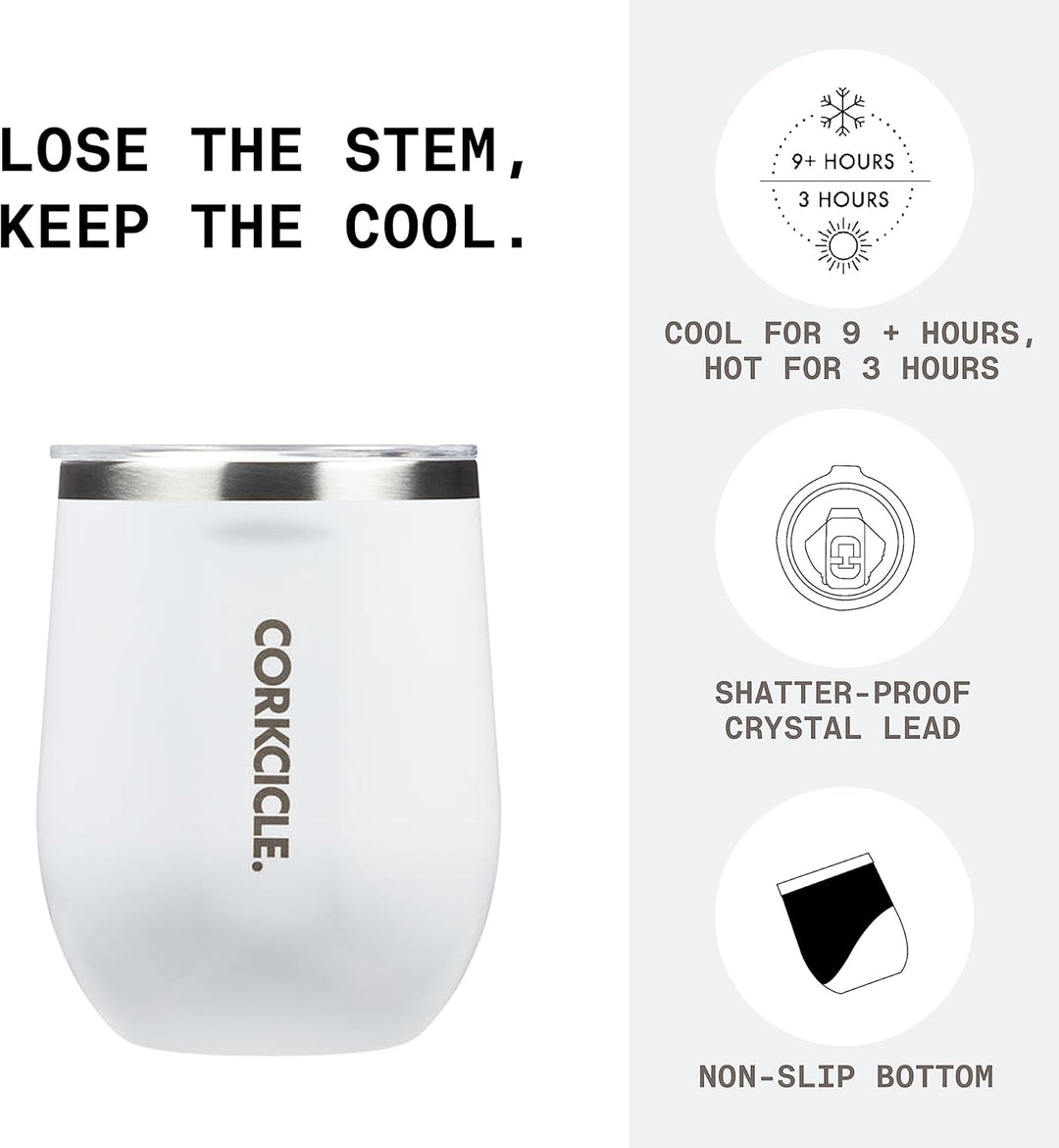 Corkcicle Isolierflasche, Edelstahl, Gloss White, 35,5 cl 355 ml Gloss White, 355 ml Gloss White