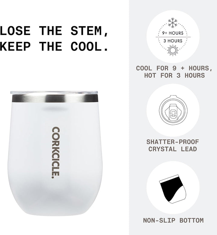 Corkcicle Isolierflasche, Edelstahl, Gloss White, 35,5 cl 355 ml Gloss White, 355 ml Gloss White