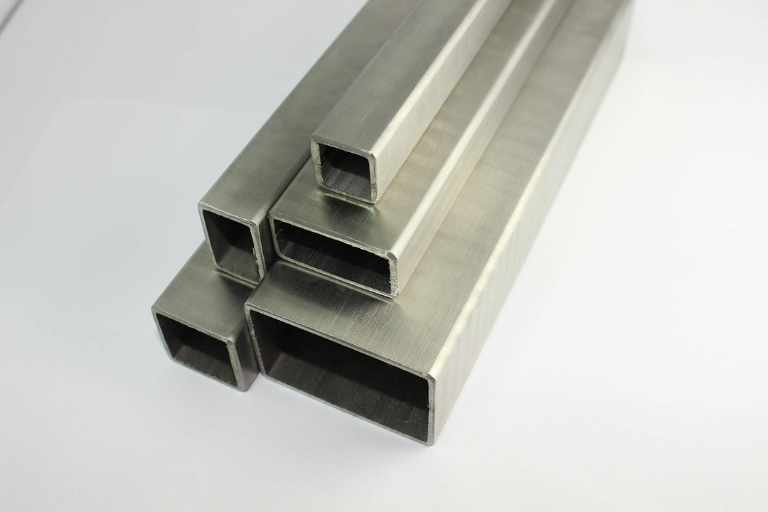 Edelstahl Vierkantrohr Rechteckrohr 80x60x2,0mm Länge=1000mm Geländer Quadratrohr V2A geschliffen Ko