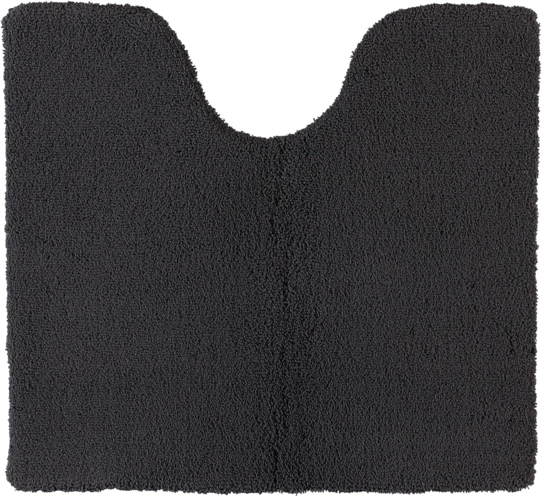 Rhomtuft Badteppiche Square Zinn - 02 Toilettenvorlage mit Ausschnitt 55x60 cm, Toilettenvorlage mit