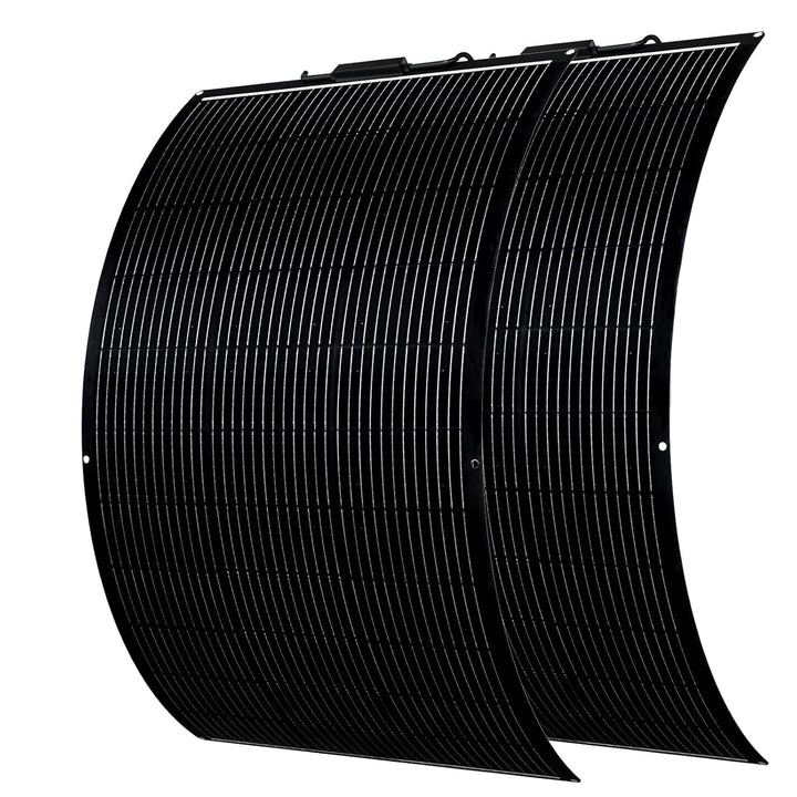 300W Flexibles Solarpanel, 2 x 150W Solarmodul Flexibel Wohnmobil | Schwarz Monokristallines für 12V