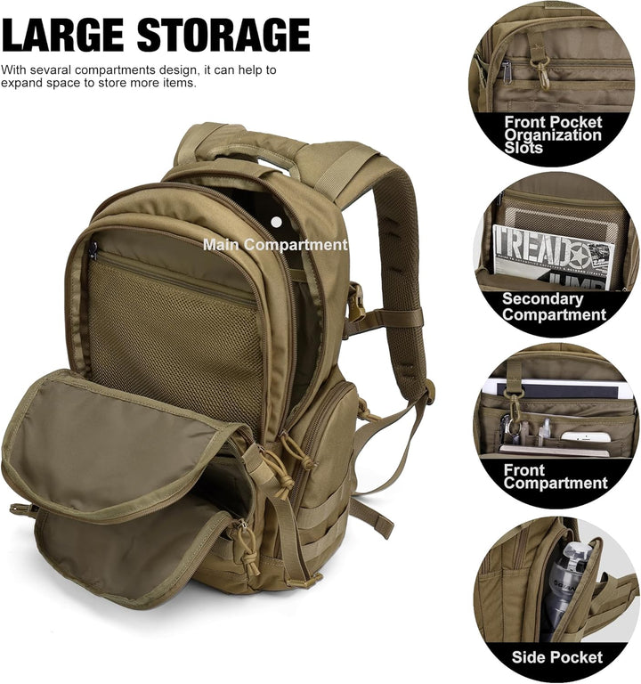 Mardingtop 25L/40L Taktischer Rucksack Herren Wanderrucksack mit MOLLE-System Militär Rucksack, Tact
