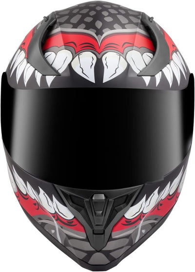 Bogotto V128 Naga Helm (Black Matt/Red,XL) XL Schwarz Matt/Rot, XL Schwarz Matt/Rot