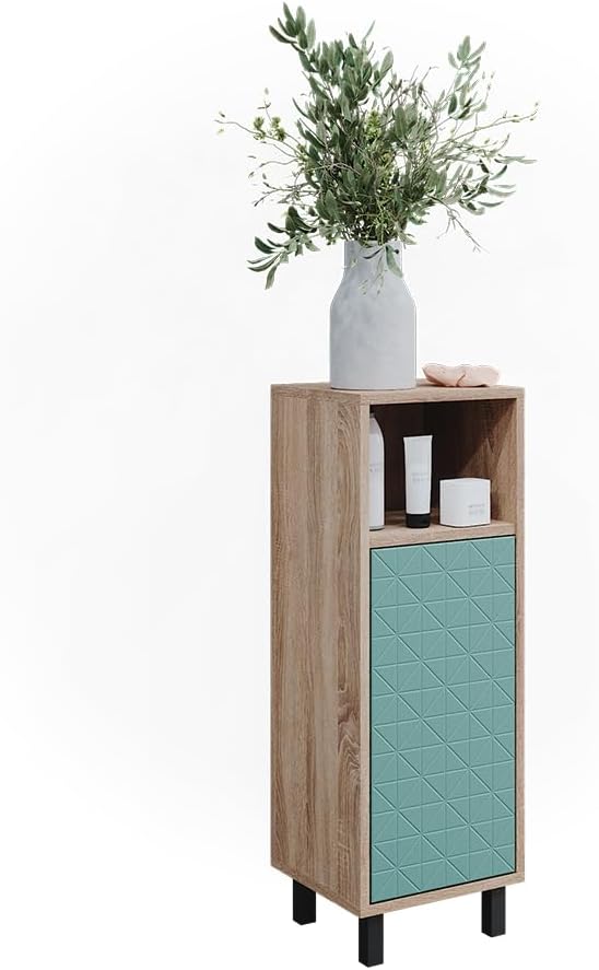 Vicco Midischrank Agasta, Mintgrün/Sonoma, 30 x 87.2 cm Mintgrün Badschrank, Mintgrün Badschrank