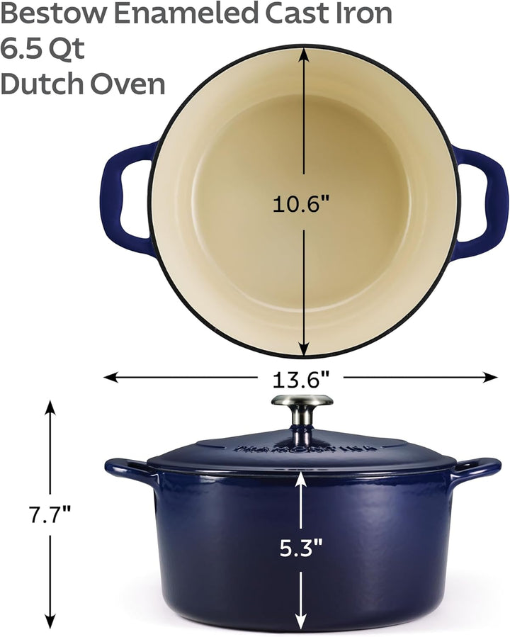 Tramontina Bestow Bräter Gusseisen 6,2L Ø 28 cm, Emailliert, Induktion, Backofengeeignet bis 230°C,